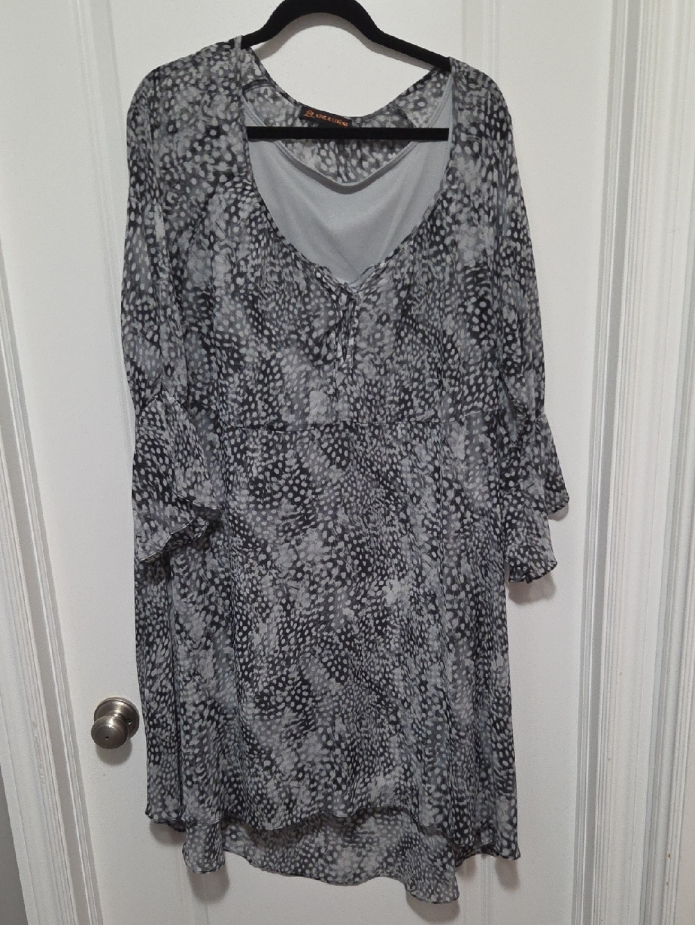 Love & Legend Gray and Black Printed Dress